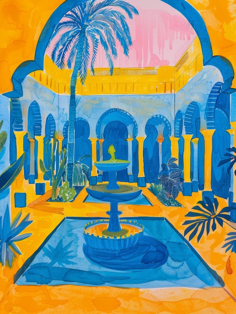 Blue And Yellow Courtyard
