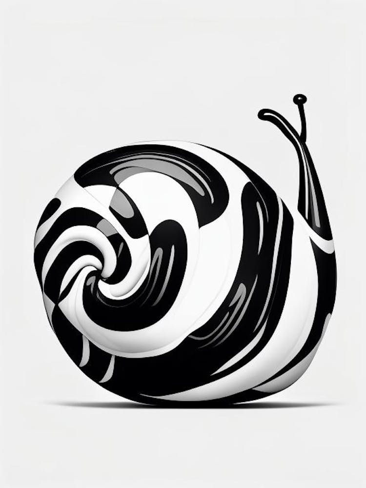 Ganzkörper-Schnecke Schwarz-Weiß 2 Pop Art
