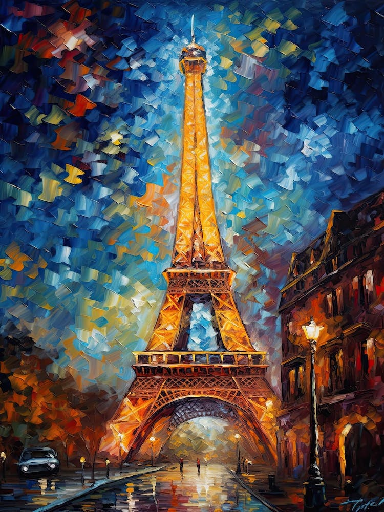 Tour Eiffel Paris France Style Vincent Van Gogh 31