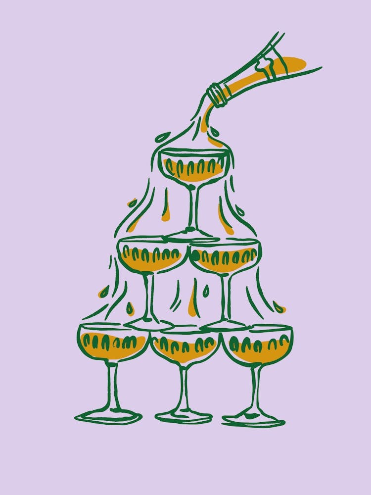 Boho Food 11 Champagne Glasses