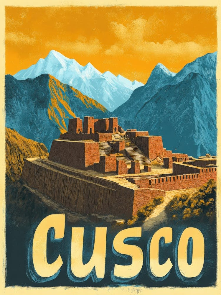 Aihrgdesign A Vintage Travel Poster Of Cusco 2