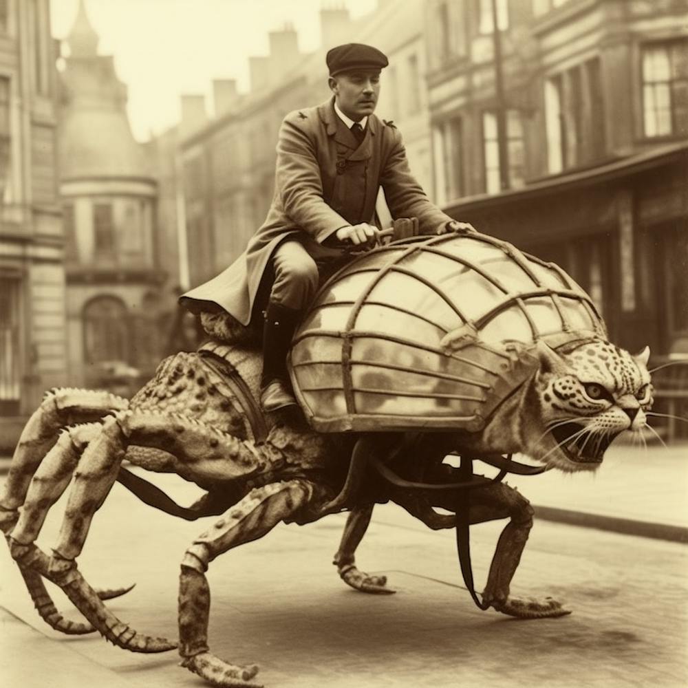 Man Riding A Giant Spider