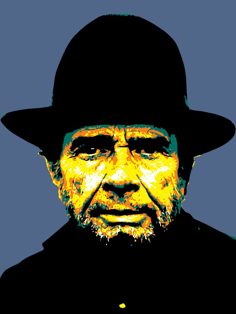 Merle Haggard American Country Musician Legend in Pop Art