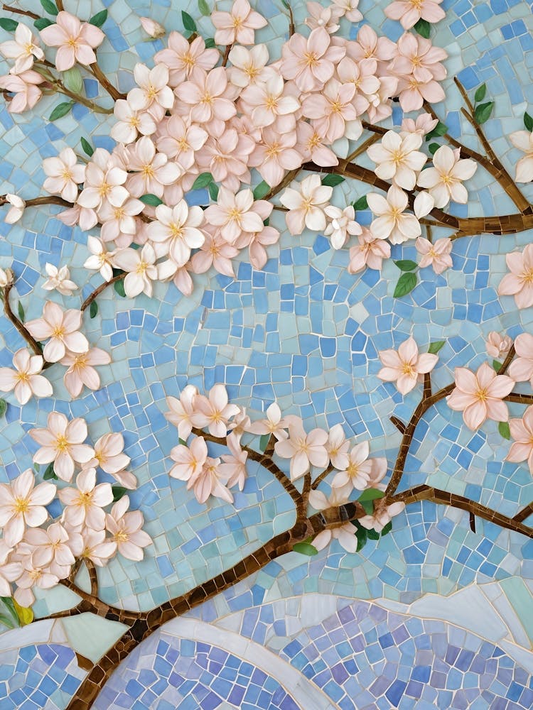 Cherry Blossoms In Mosaic