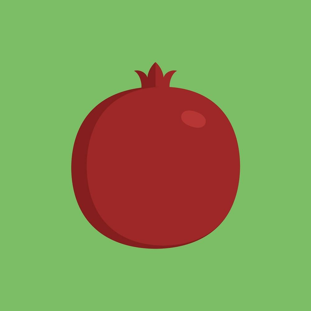 Pomegranate Icon In Flat Design