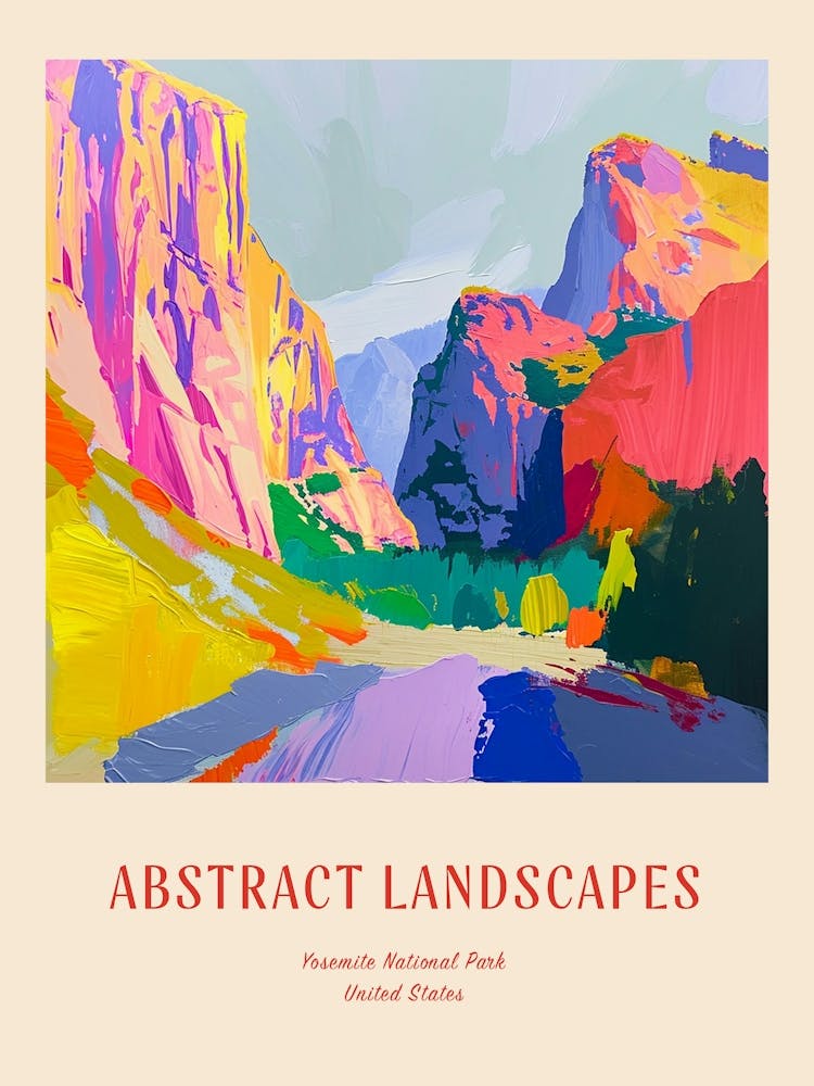 Colourful Abstract Yosemite National Park Usa 2 Poster