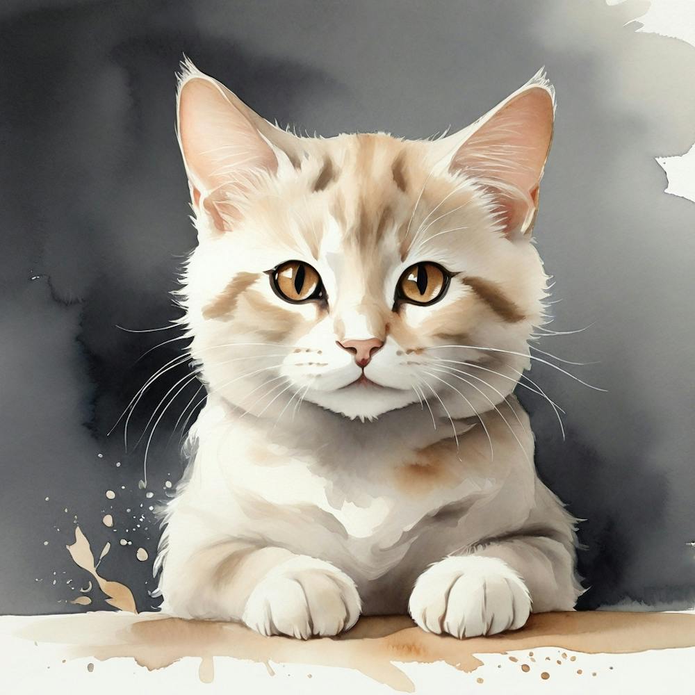 Watercolor Of A Cat