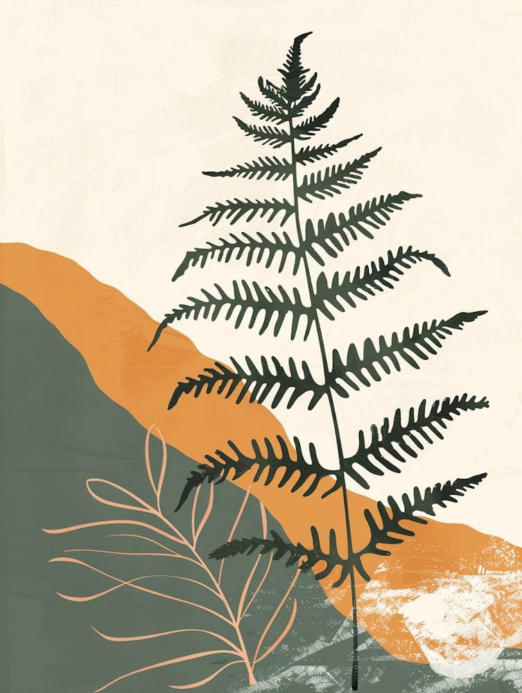 Farnpflanze Minimalistische Illustration 4