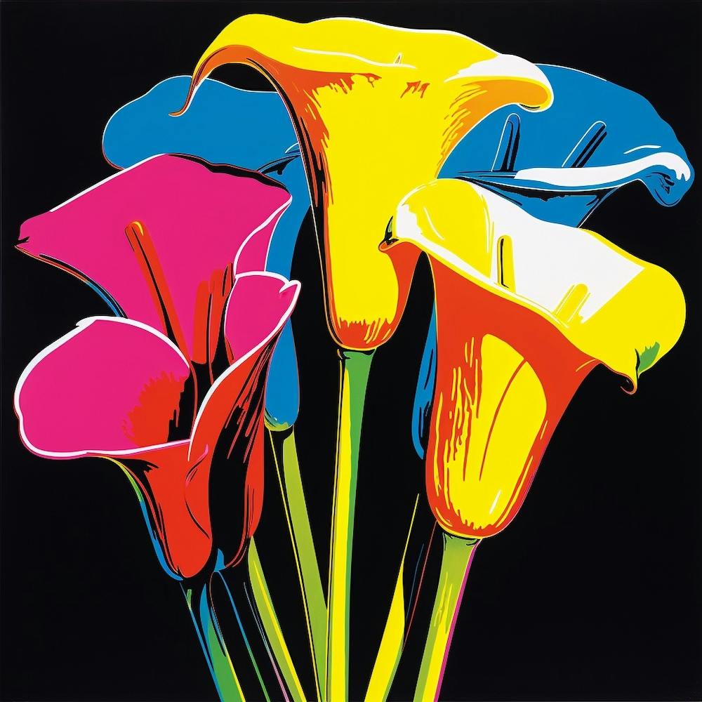 Calla Lily 3 Pop Art Illustration Square
