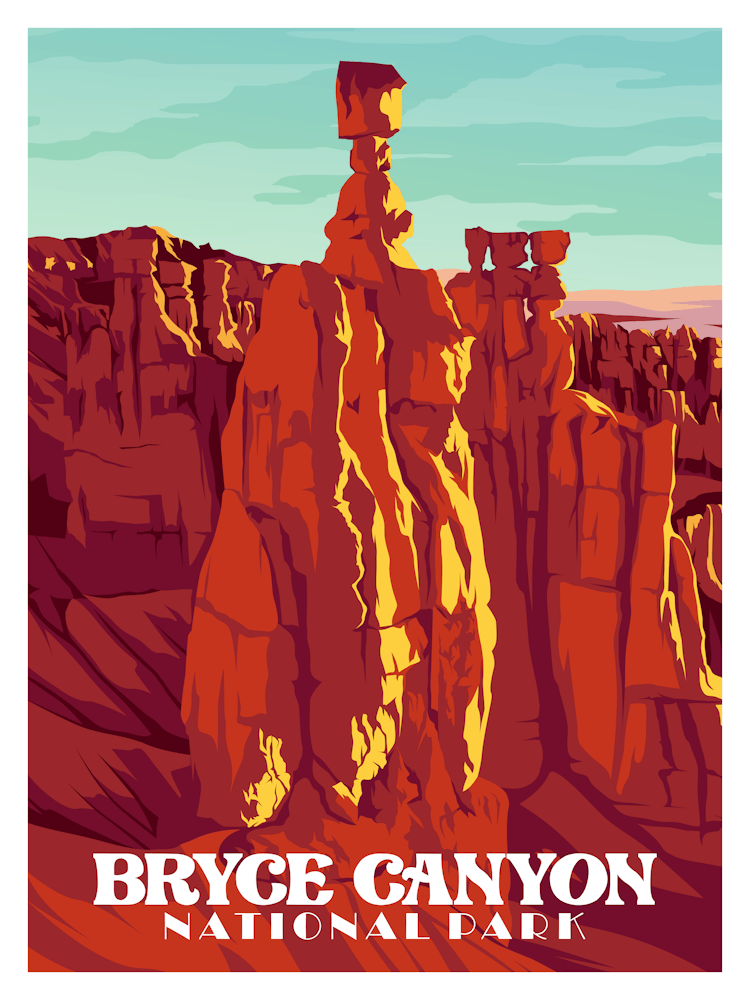 Bryce National Park Vintage Reiseposter