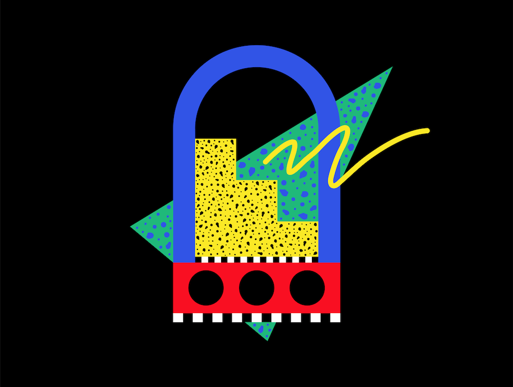 Memphis Pattern Retro Synthwave 80s Shapes Artwork