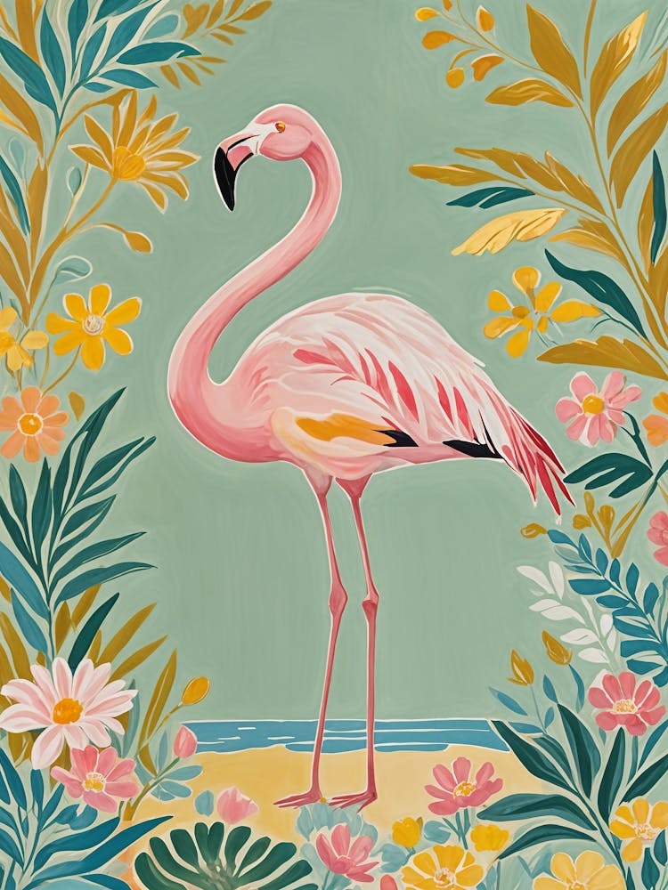 Floral Flamingo no1