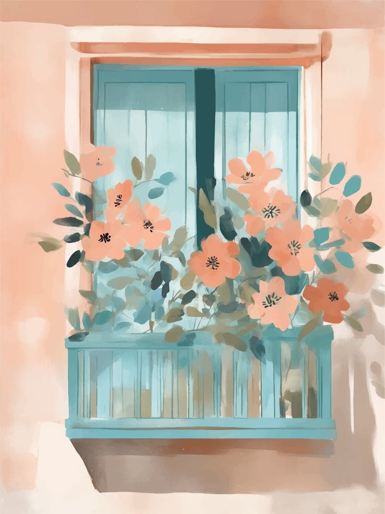 Pastel balcony and flowers
