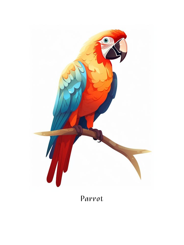 Parrot Kids Animal Poster