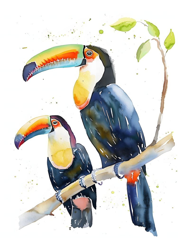 Tukane Aquarellmalerei