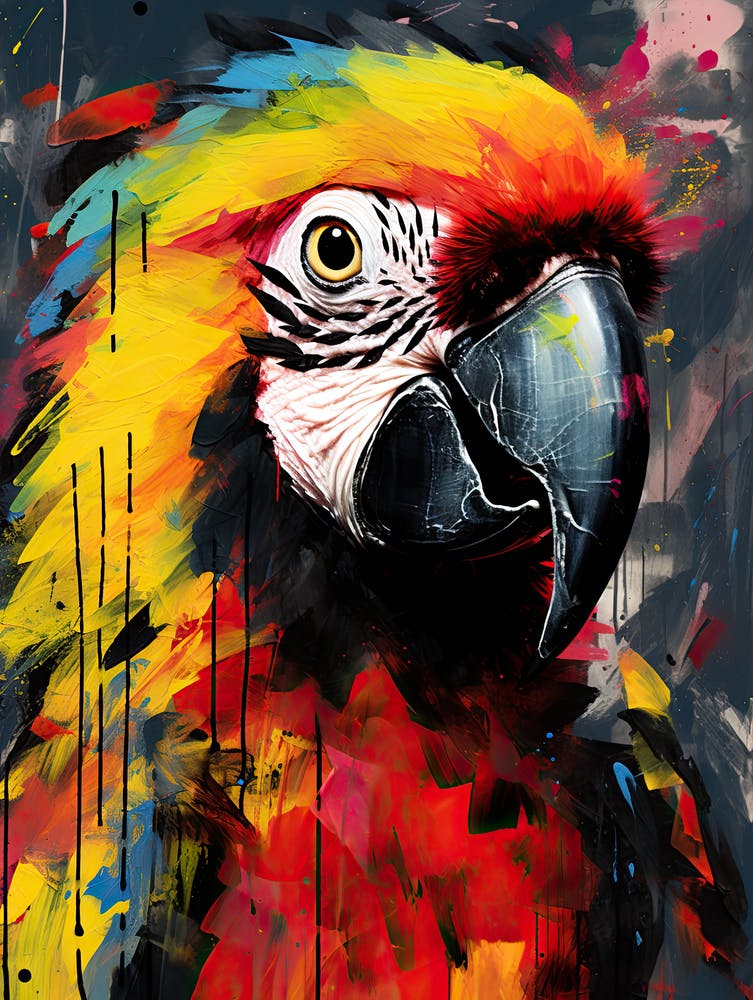 Parrot's Graffiti Whispers: Neo-Expressionism, Basquiat Style