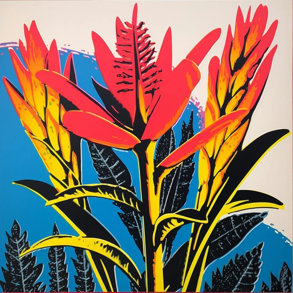 Heliconia 2 Pop Art Illustration Square