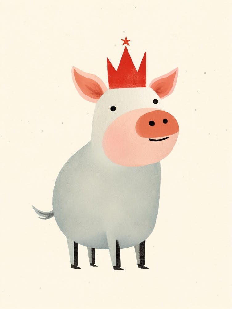 Little Pig 3 Wearing A Crown