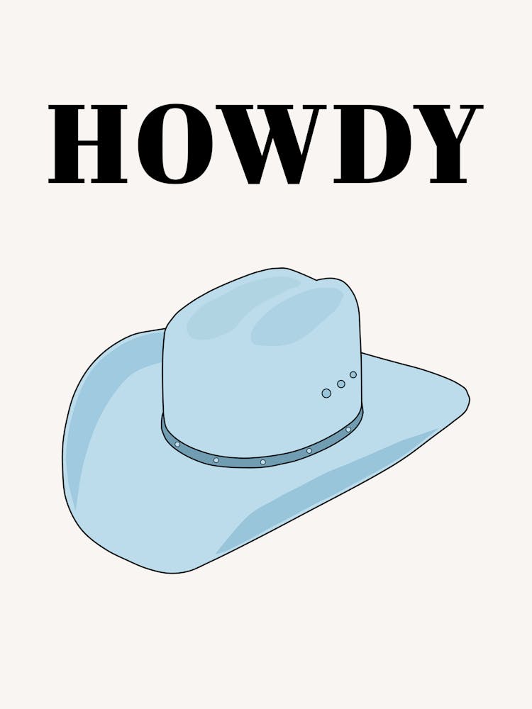 Howdy - Cowboy Hat Blue