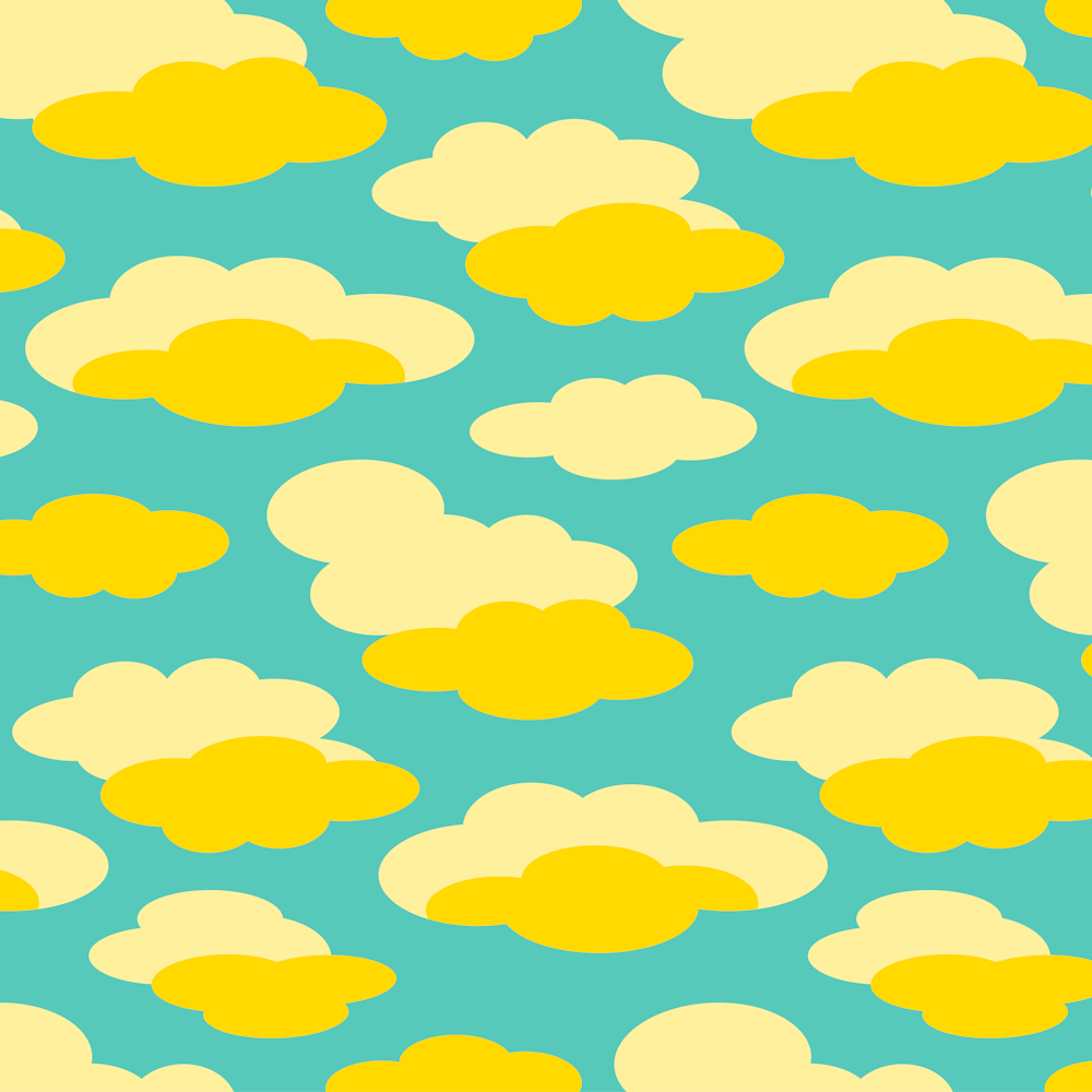 DAYDREAM Dreamy Yellow and Cream Clouds in a Turquoise Sky