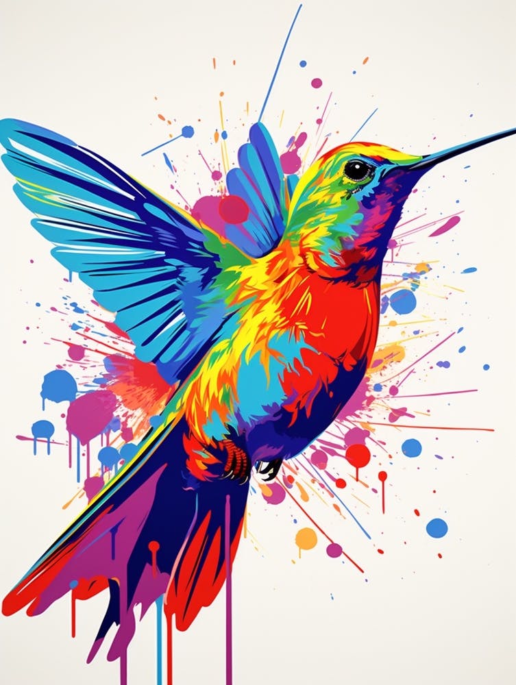 Andy Warhol Style Bird Hummingbird 1