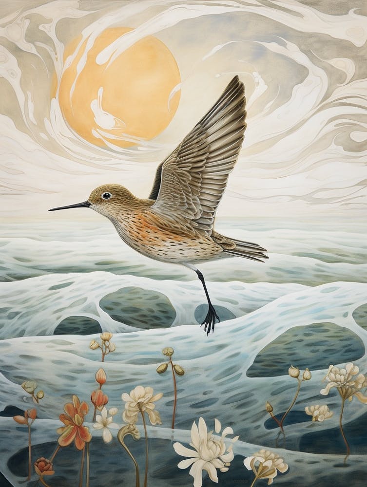 Dunlin 2 Gold Detail Painting