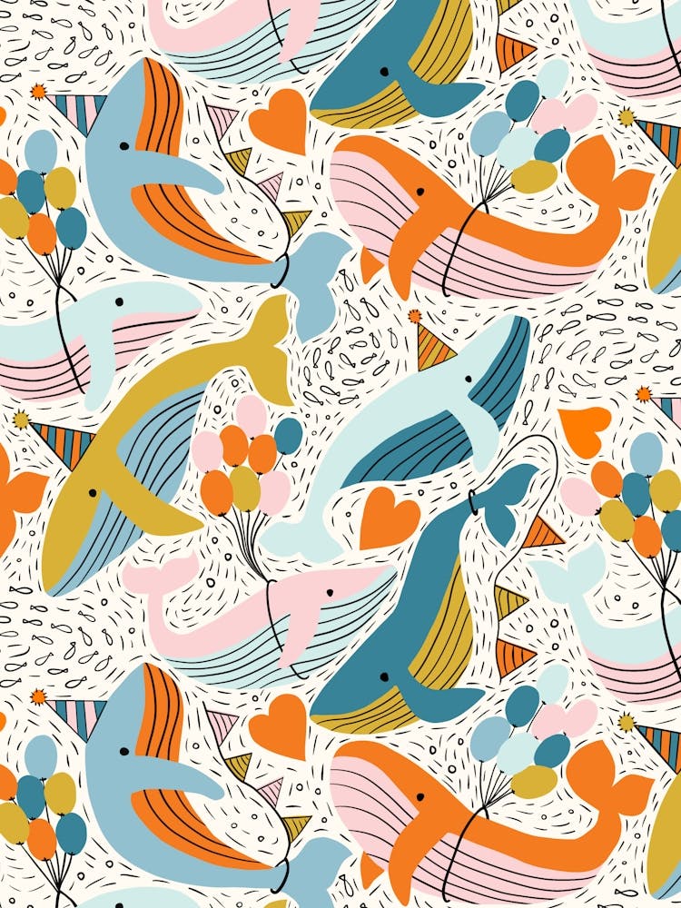 Humpback Whales Have a Birthday Party Bright Pastel Kids