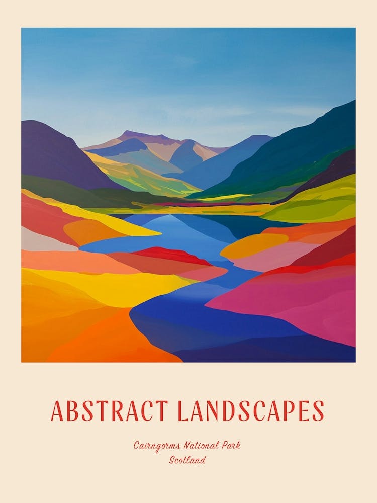 Colourful Abstract Cairngorms National Park Scotland 4 Poster