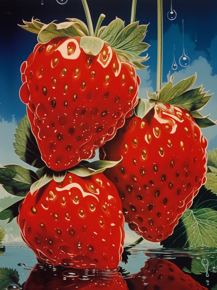 Vintage Strawberries Pop Art Photography Inspired 2