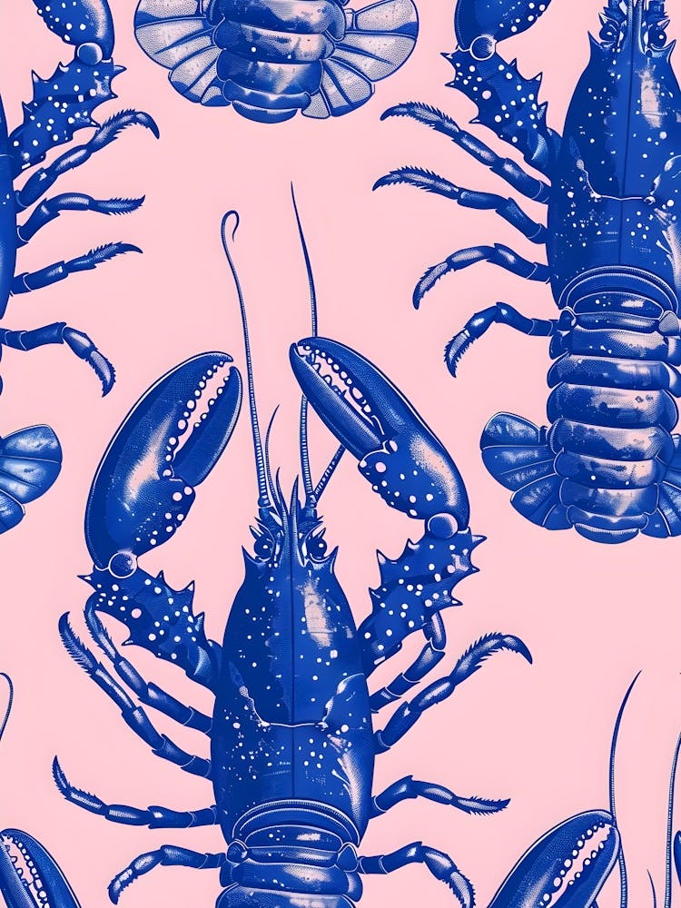 Lobsters On A Pink Background