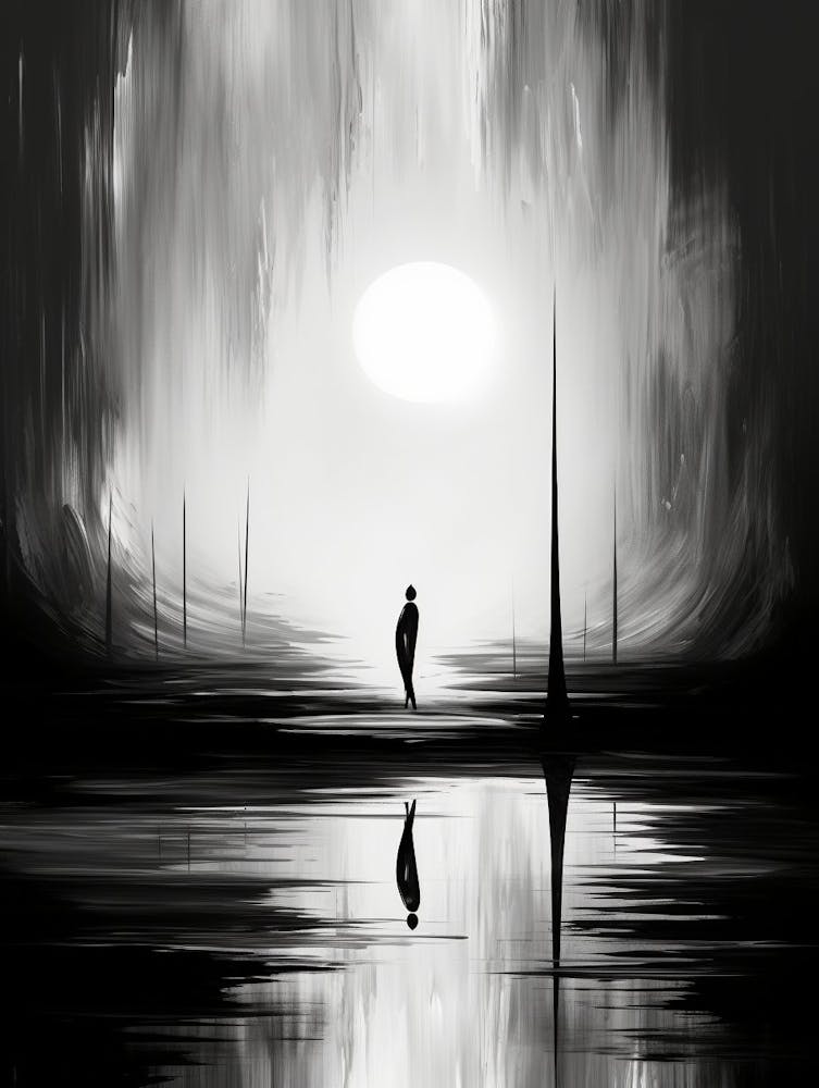 Solitiude Abstract Black And White 2