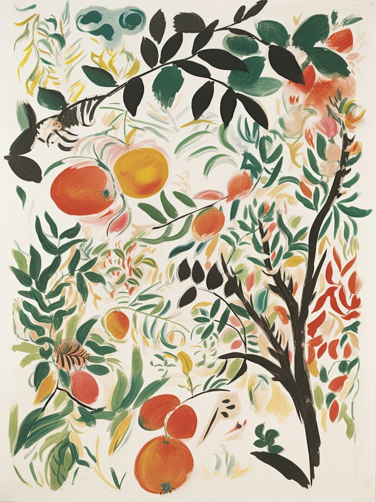 Nectarine Fruit Drawing 3