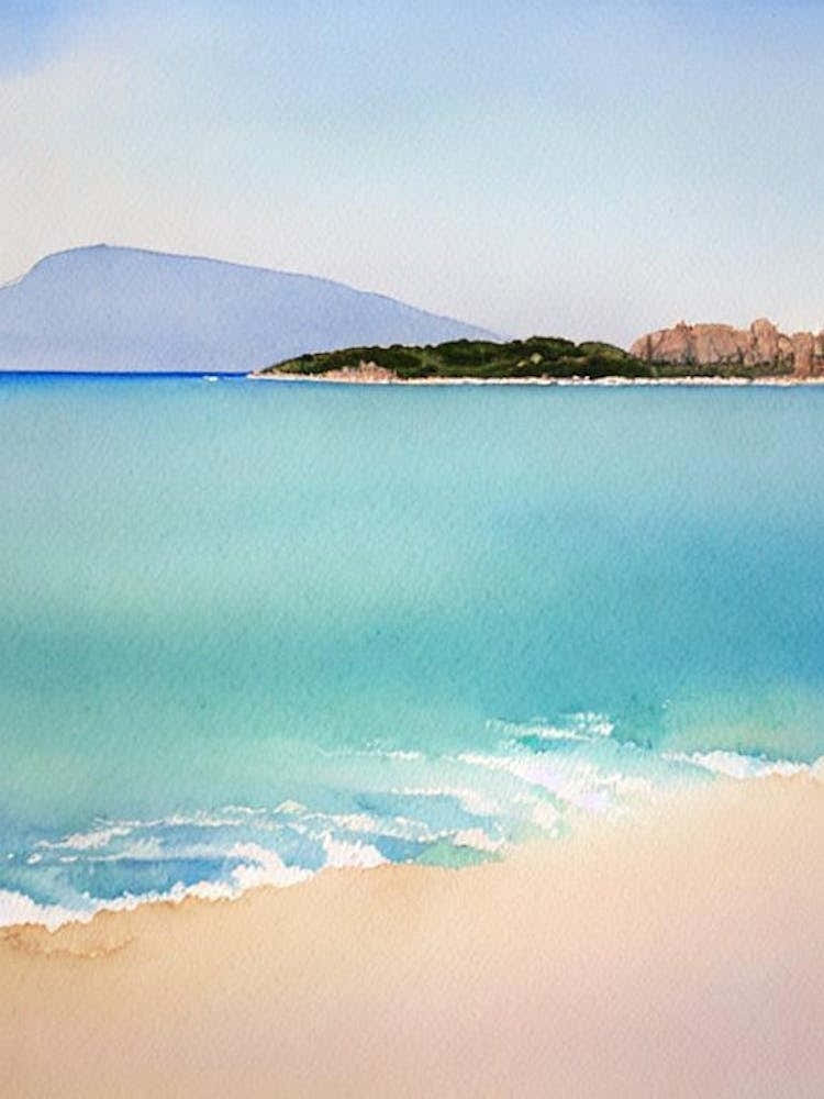 Cala Goloritzé 2, Sardinia, Italy Watercolour