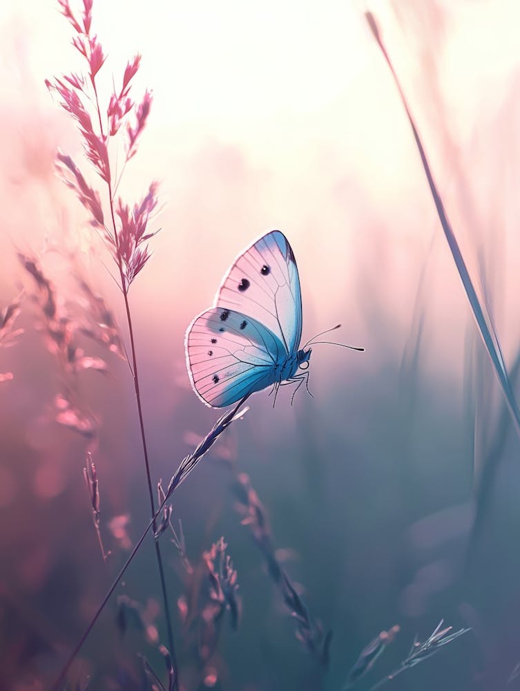 Butterfly In The Grass.Generated AI. Wall