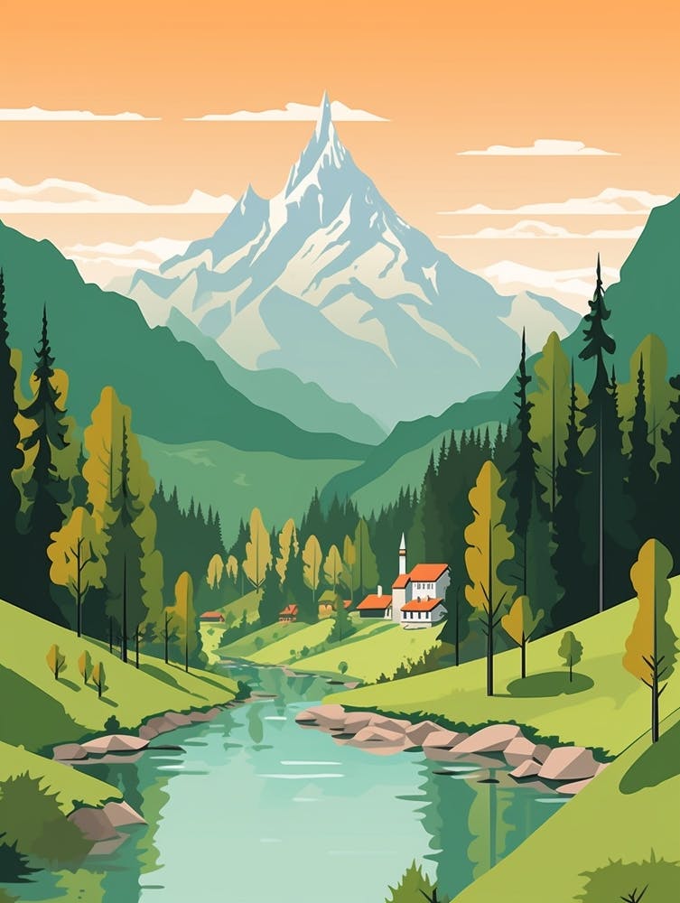 Slovenia Travel Illustration
