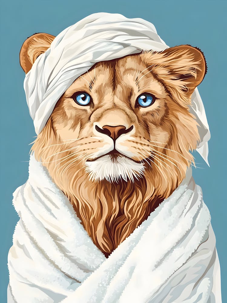 Lion With Blue Eyes