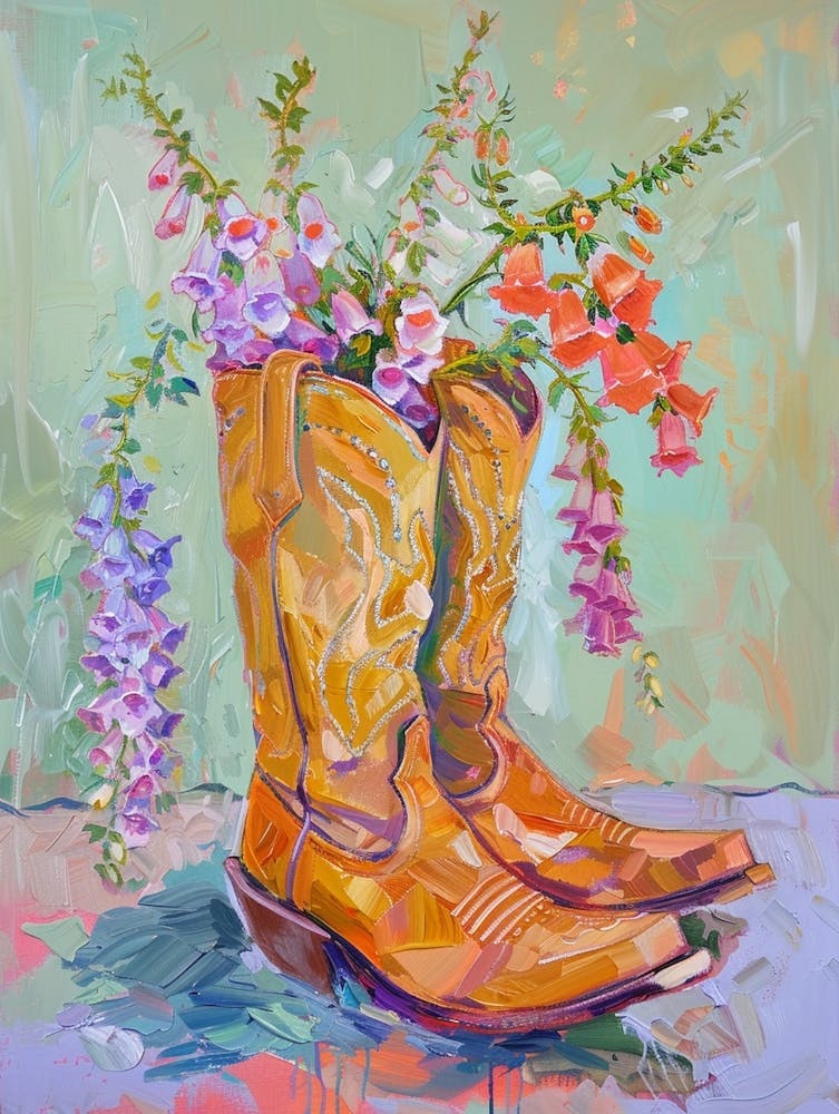 Cowboy Boots And Wildflowers Foxglove