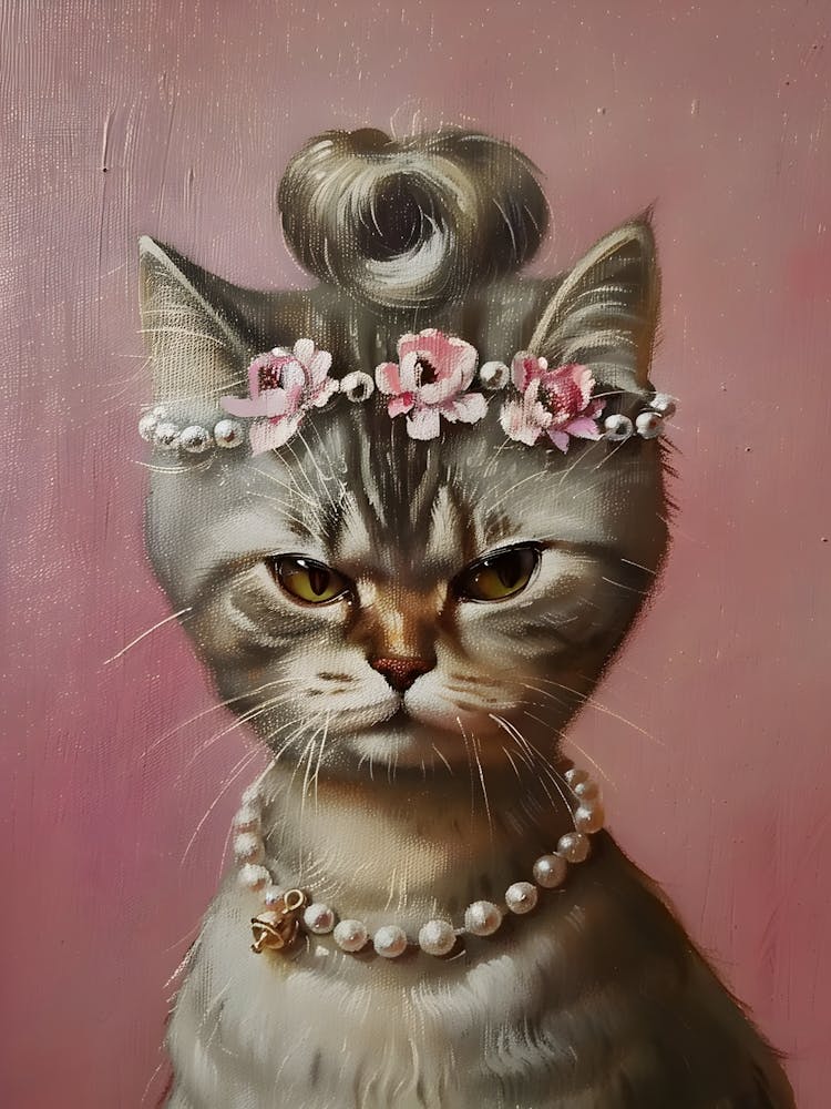 Cat With Pearls