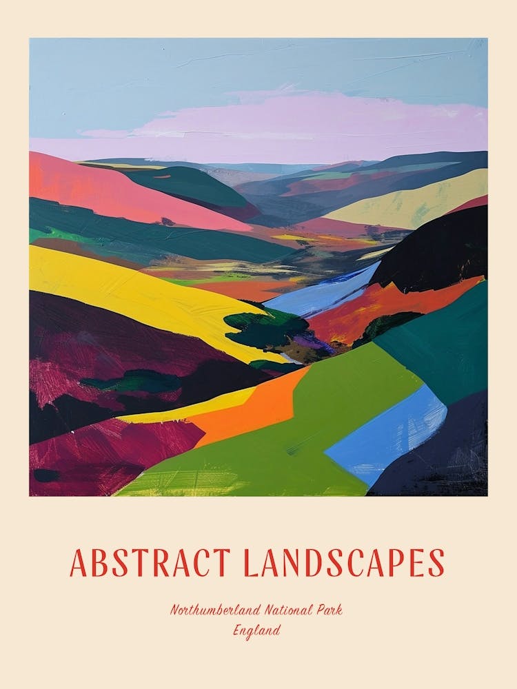 Colourful Abstract Northumberland National Park England 1 Poster