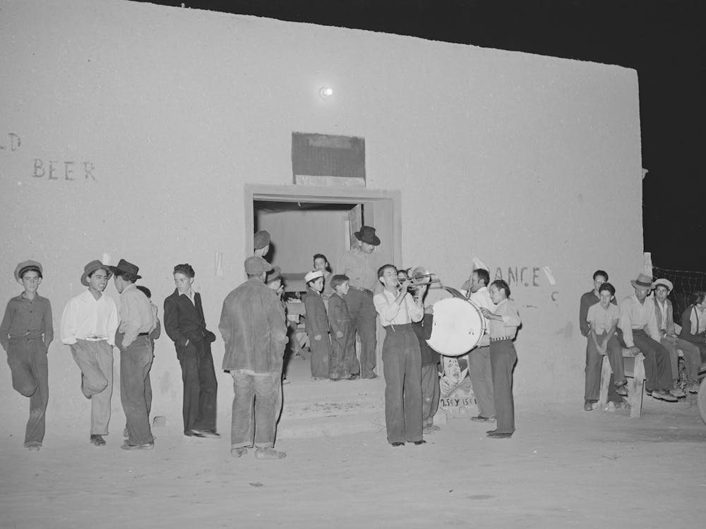 Orchestra With Traveling Show (Spanish American), Penasco, New Mexico By Russell Lee