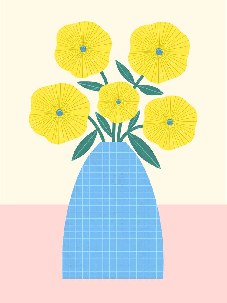 Yellow Flowers In A Vase
