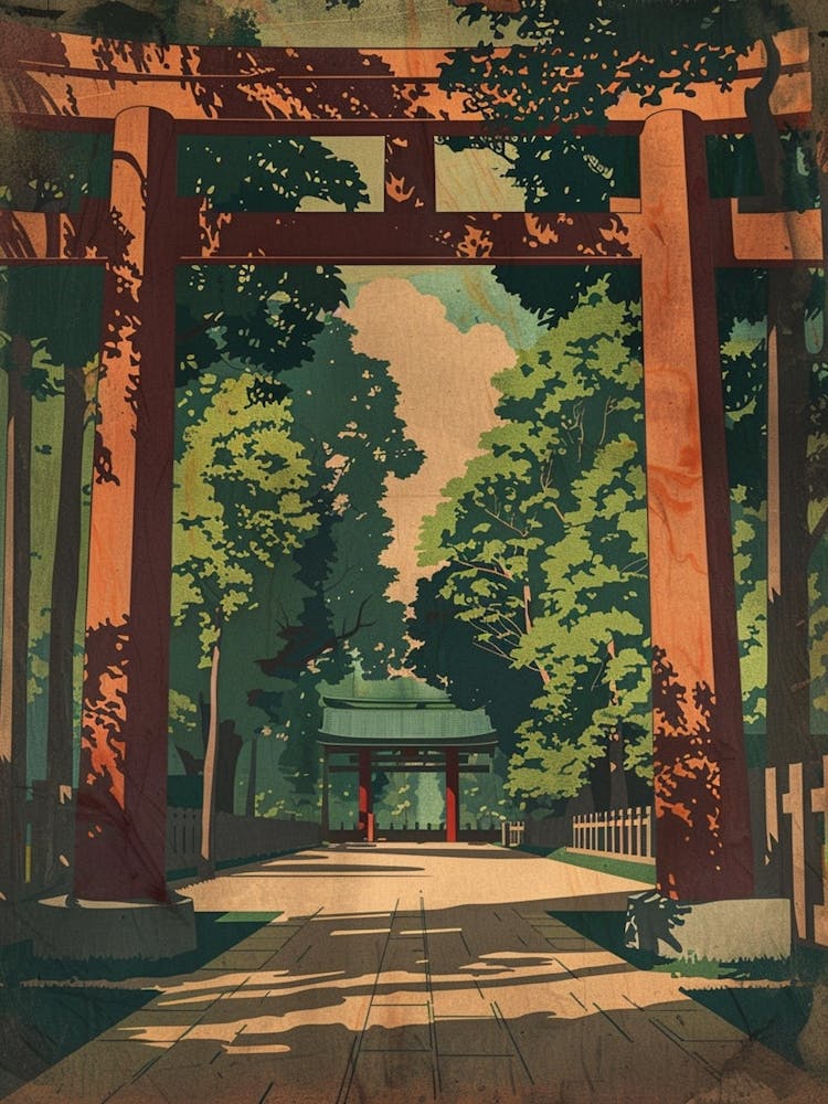 Meiji-Schrein Tokio Japan Mitte des Jahrhunderts Modern 2