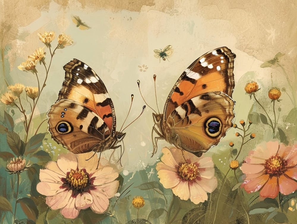 Floral Animal Illustration Butterfly 3