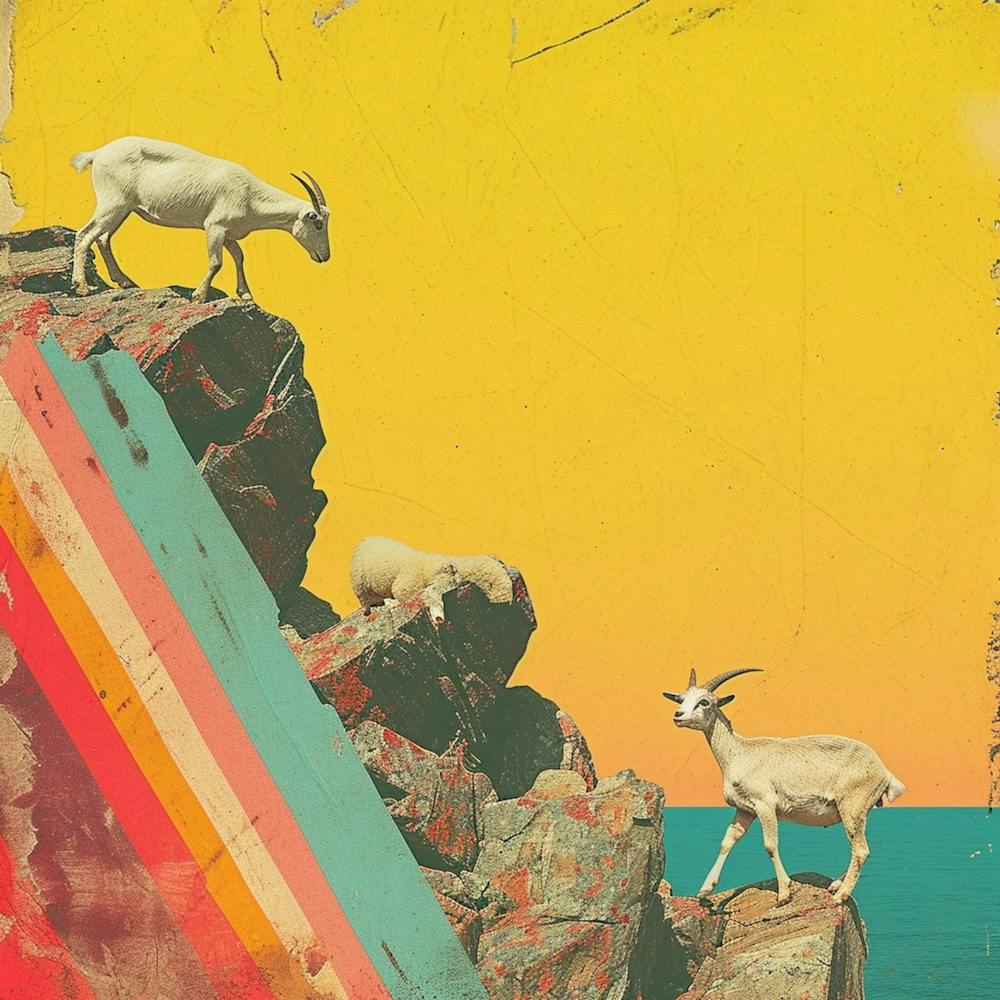 Mountain Goat Rainbow Collage 3