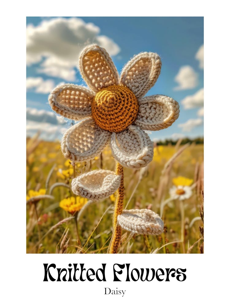 Knitted Flowers Daisy 1