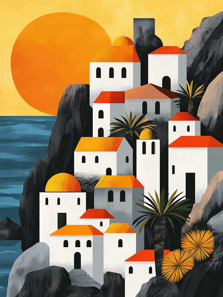 A Modern Art Poster Of Rhodes