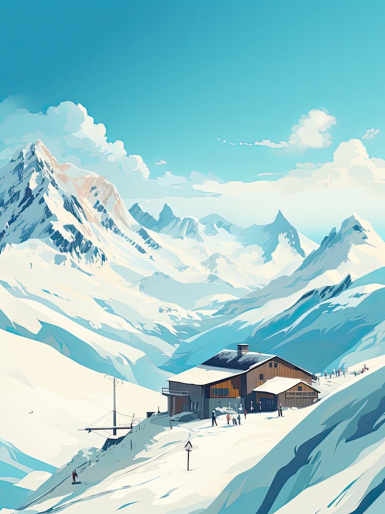 Lech Zurs Am Arlberg   Austria, Ski Resort Illustration 0 Simple Style