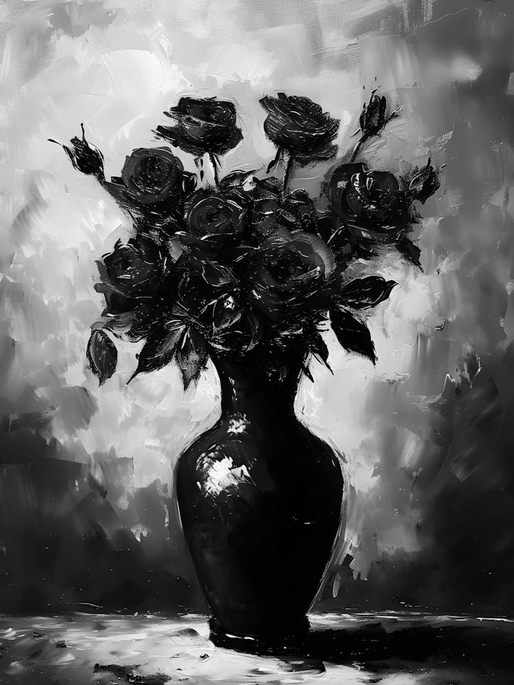 Schwarze Rosen In Einer Vase
