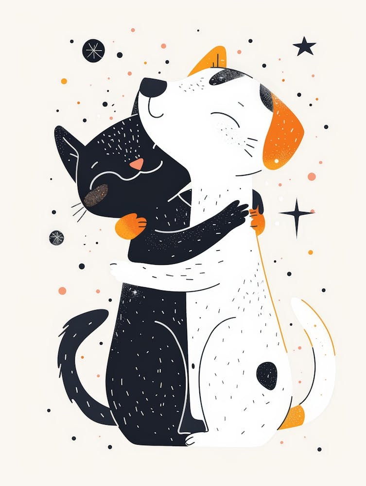 Cat And Dog Hugging 1
