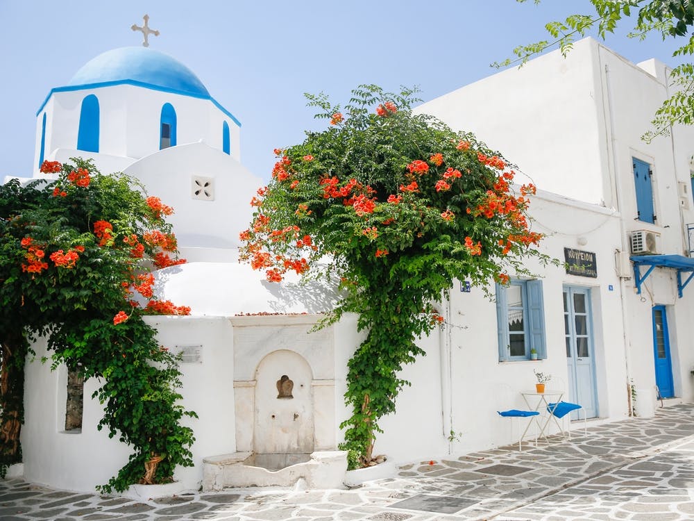 Greek Island Church In Summer